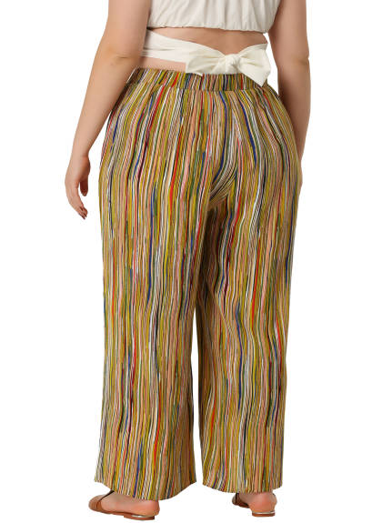 Agnes Orinda - Pantalon large à rayures style bohème