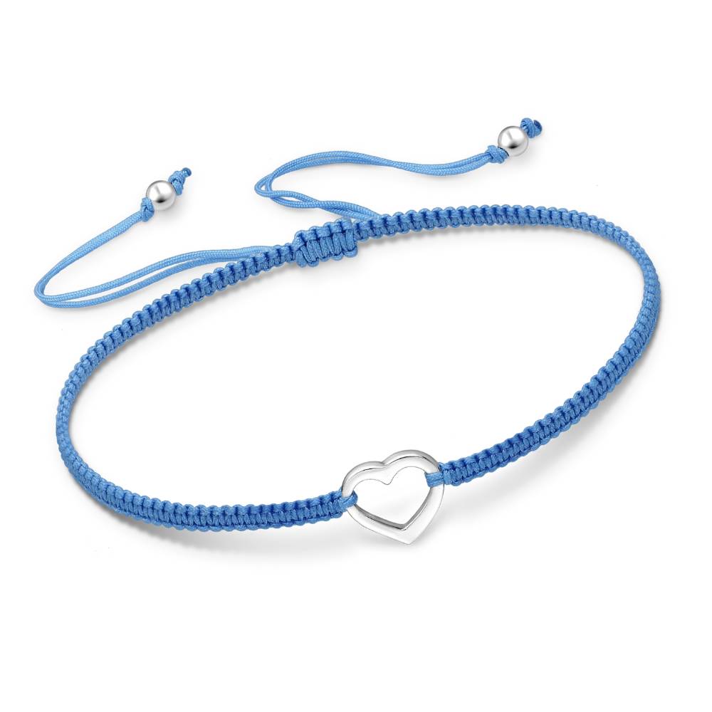 Blue Adjustable Bracelet with Sterling Silver Heart by Ag Sterling -  Penningtons