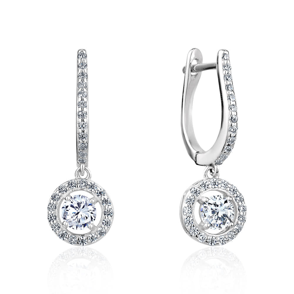 Halo cz earrings deals