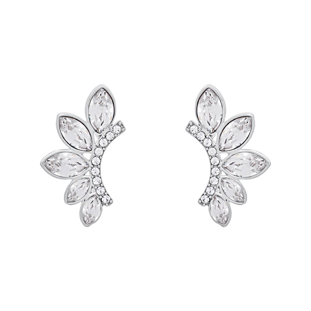 Boucles d'oreilles Marquis en cristal clair fabriquées avec des cristaux autrichiens de qualité