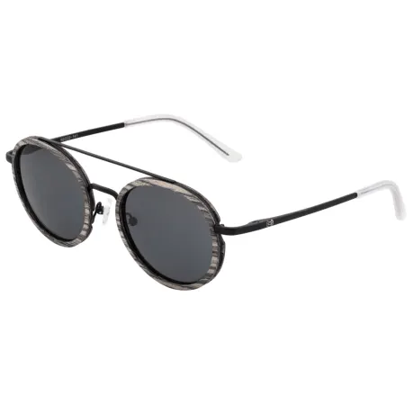 Earth Wood - Binz Polarized Sunglasses - Grey Vine/Black