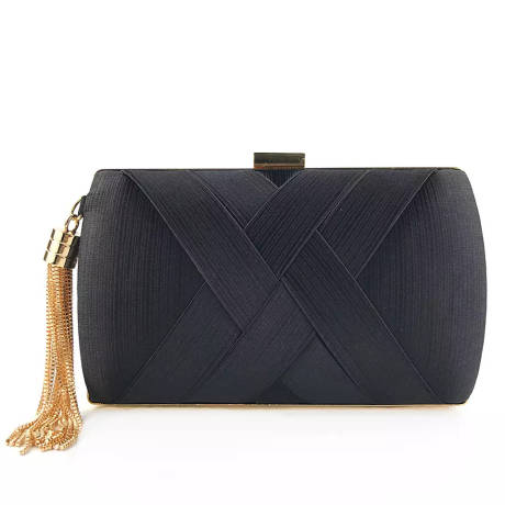 Goldtone Classic Crossover Clutch in Black - Don't AsK