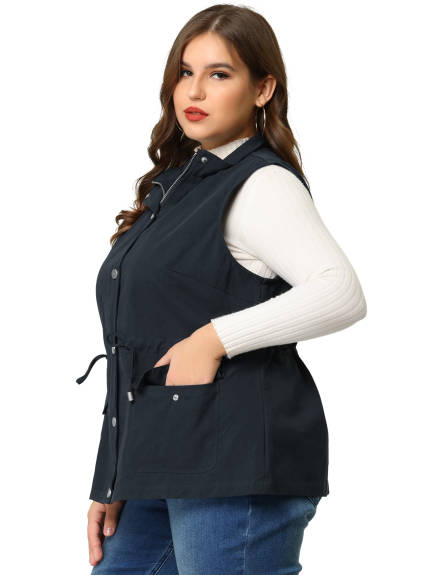 Agnes Orinda - Lightweight Sleeveless Anorak Cargo Vest Jackets