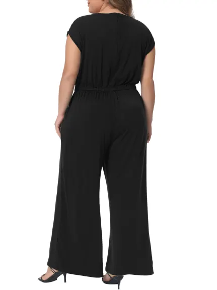 Agnes Orinda - Sleeveless Wide Legs Jumpsuit with Pockets