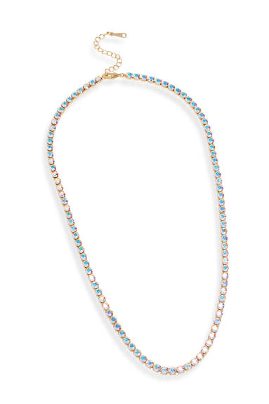 Goldtone Tennis Cupchain Necklace in Aurora Borealis - callura
