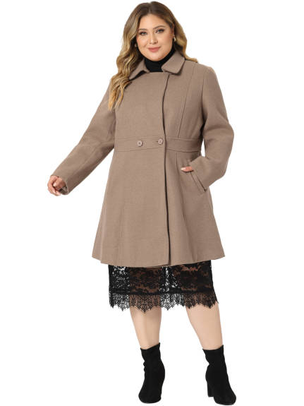Agnes Orinda - Winter Outerwear Cinched Waist Winter Long Coat