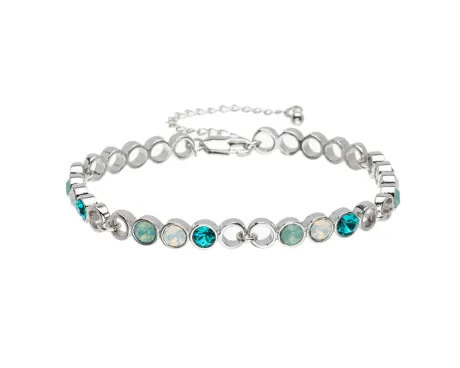 Indicolite Opal Crystal Circular Linked Bracelet made with Quality Austrian Crystals - MICALLA