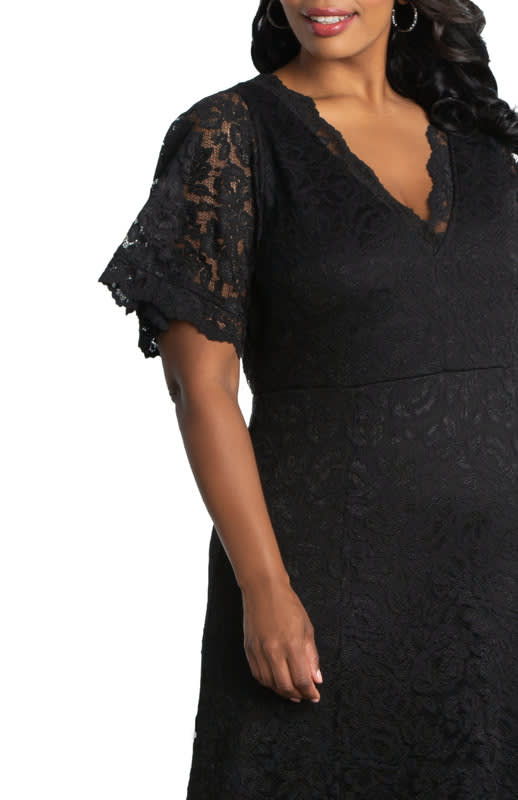 Black lace dress plus size deals