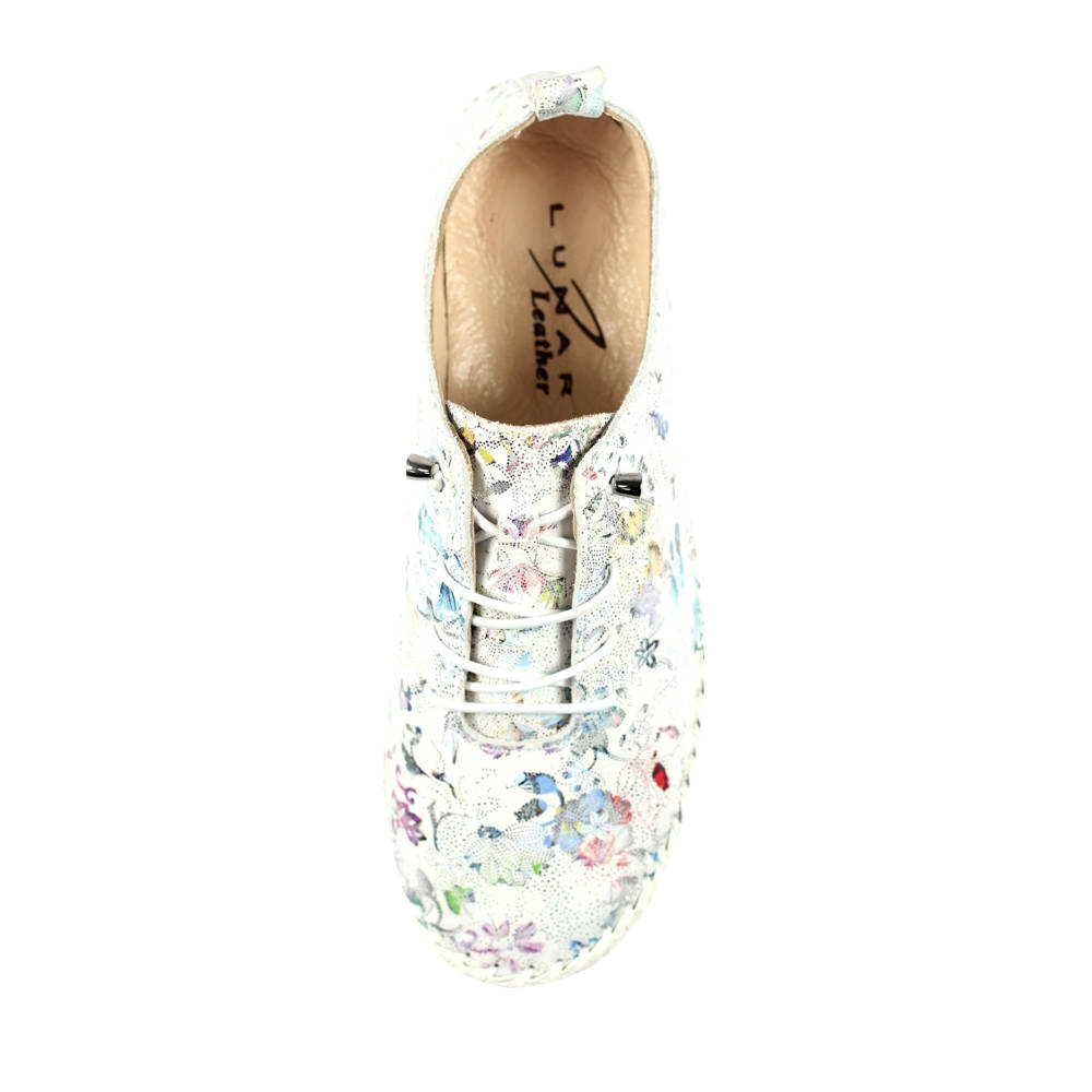 Floral online leather shoes