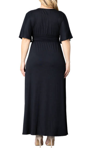 Kiyonna Vienna Short Sleeve Maxi Dress (Plus Size)