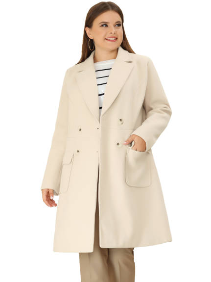 Double breasted coat plus size deals