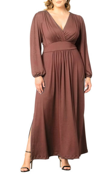 Kiyonna Kelsey Long Sleeve Maxi Dress (Plus Size)