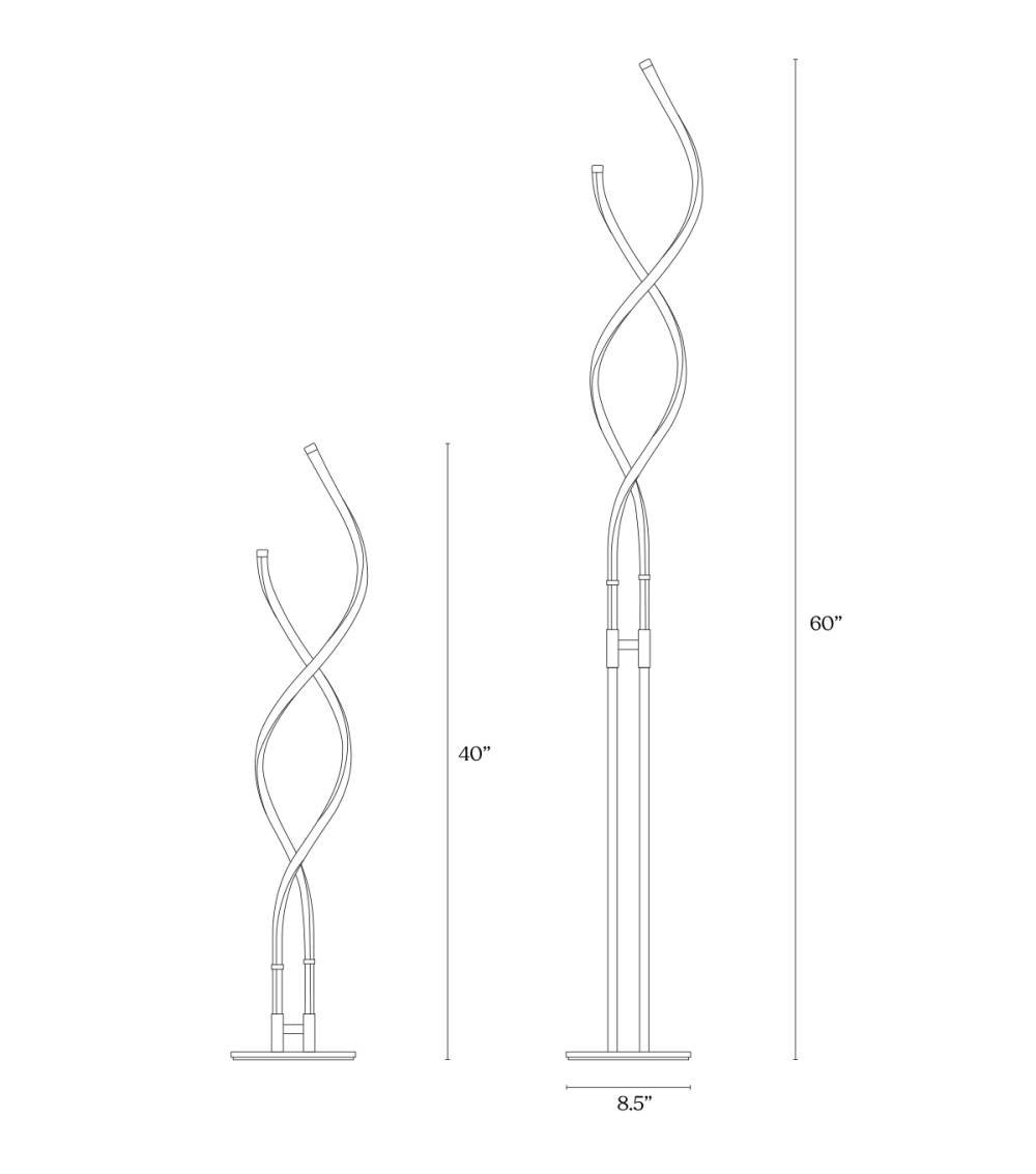 Embrace Led Spiral 2in1 Floor And End Table Lamp Combo With