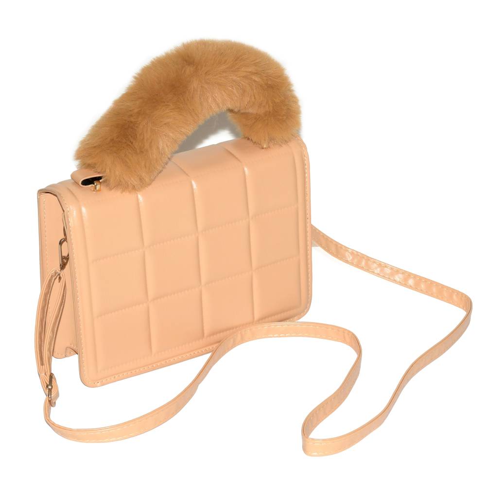 Faux fur handle bag shop