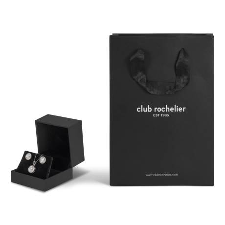 Club Rochelier Ensemble collier et boucles d'oreilles avec pendentif rond en zircone cubique 5A