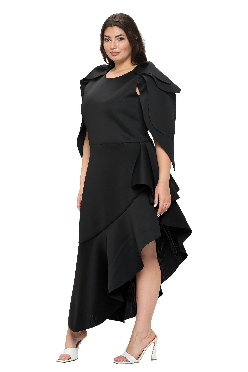Neoprene ruffle on sale dress