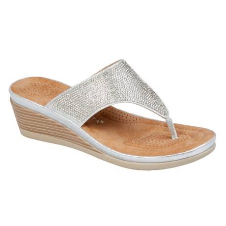 Cipriata - Womens/Ladies Sandra Sparkle Diamante Wedge Sandals