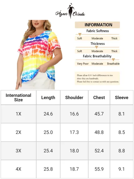 Agnes Orinda - Multi Color Tie Dye Casual T-Shirt