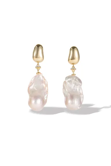 Doris - Pendants d'oreilles en perles baroques naturelles de grande taille