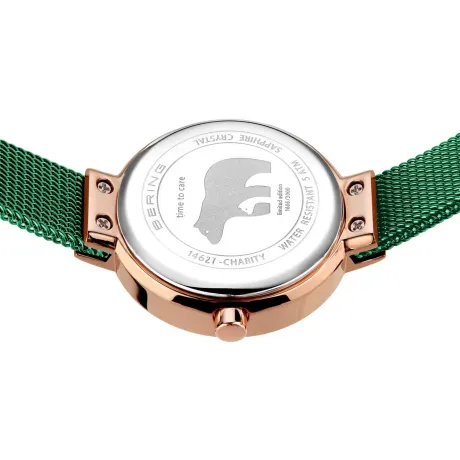 BERING - 27mm Ladies Solar Stainless Steel Watch In Rose Gold/Brown
