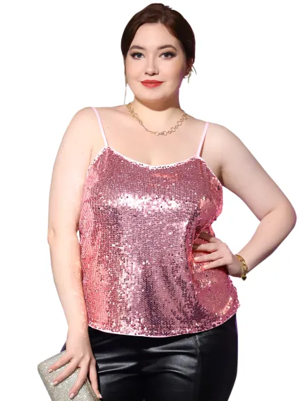 Agnes Orinda - Sequin Glitter Sexy Cami Top