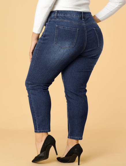 Agnes Orinda - Mid Rise Stretchy Skinny Casual Denim Jeans