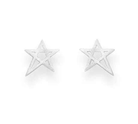 Ag Sterling - Boucles d'oreilles en argent sterling avec étoile ouverte