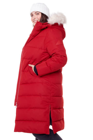 Alpine North - KLUANE PLUS | Parka longue femme recyclée duvet végan taille large (veste résistante à l’eau, coupe-vent, isolante à capuche)