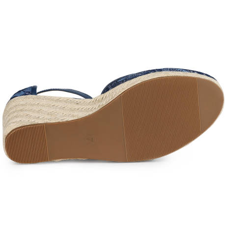 Allegra K- Espadrille Platform Heel Lace Wedge Sandal