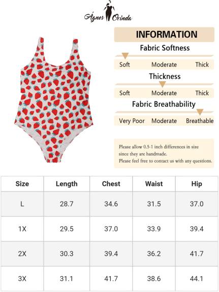 Agnes Orinda - Strawberry Pattern Cute One Piece Swimwear