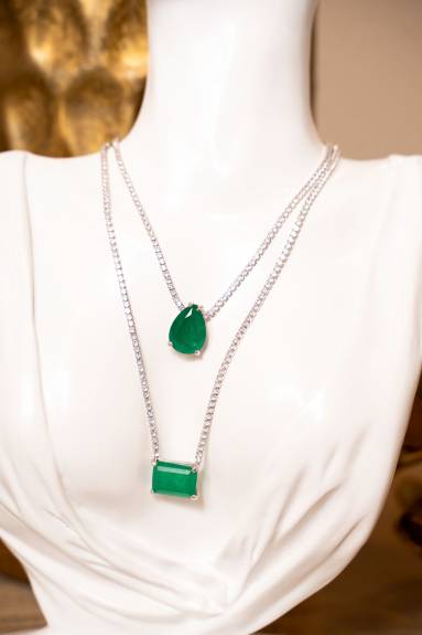 Jewels By Sunaina - OVAL Green Tennis Choker