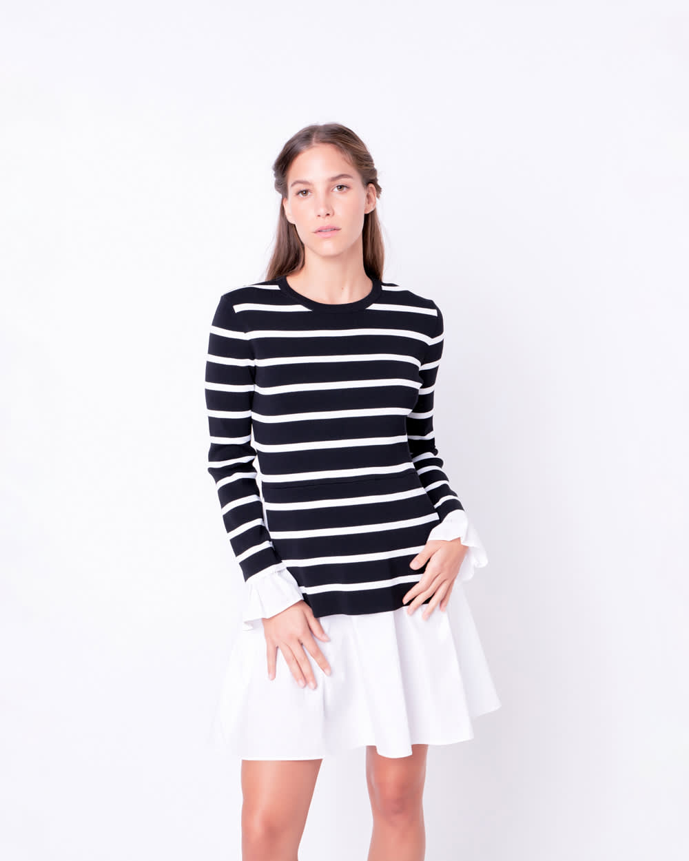 English Factory Poplin Combo Knit Dress Penningtons
