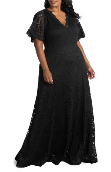Kiyonna Symphony Lace Evening Gown (Plus Size)