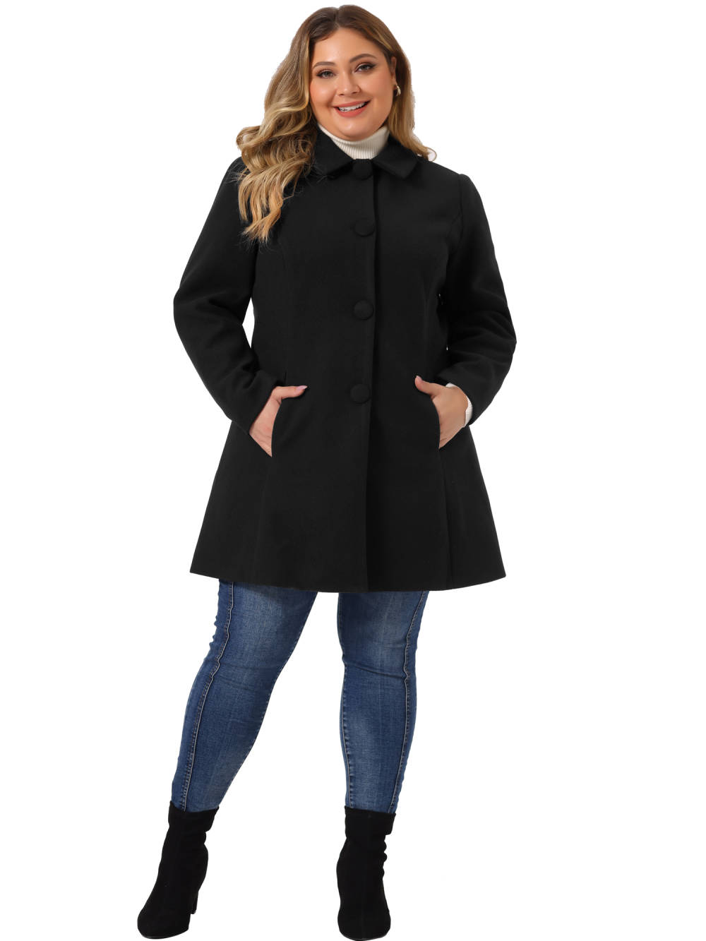 Agnes Orinda Button Down Single Breasted Peacoat Penningtons