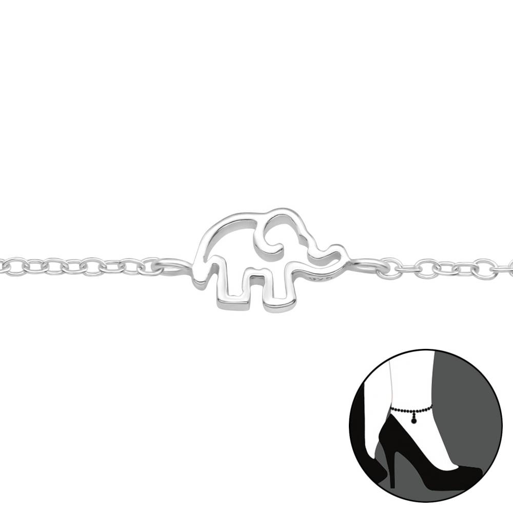 Sterling Silver Dainty Elephant Anklet Ag Sterling Penningtons