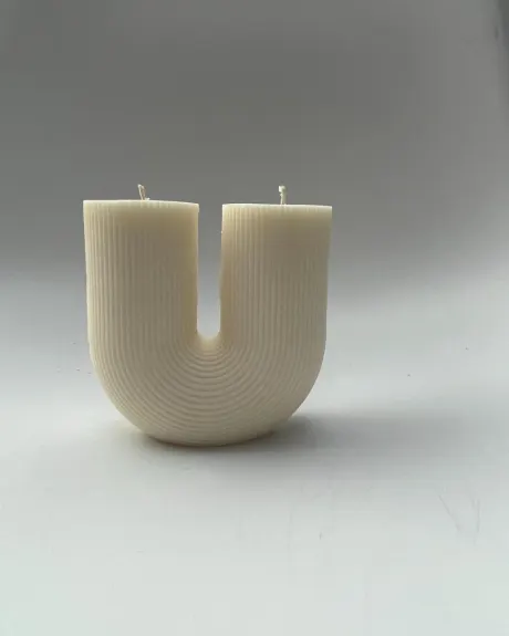 The U Ribbed Candle| Decorative Soy Wax Candle | AARAM LUX