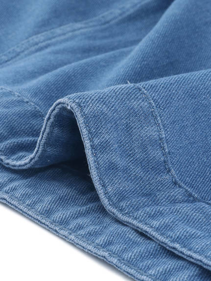Agnes Orinda - Vestes en jean courtes boutonnées à manches courtes