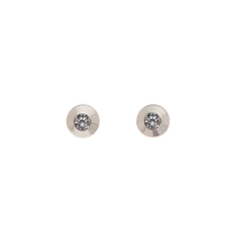 Clous d'oreilles circulaires délicats en cristal Silvernight fabriqués avec des cristaux autrichiens de qualité
