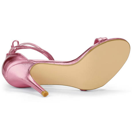 Allegra K- Open Toe Lace-Up Stiletto Heels Sandals