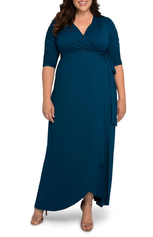 Kiyonna Meadow Dream Maxi Wrap Dress Plus Size Penningtons