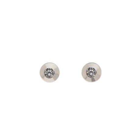 Clous d'oreilles circulaires délicats en cristal Silvernight fabriqués avec des cristaux autrichiens de qualité