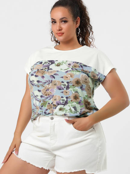 Agnes Orinda - T-shirt floral d'été à manches dolman
