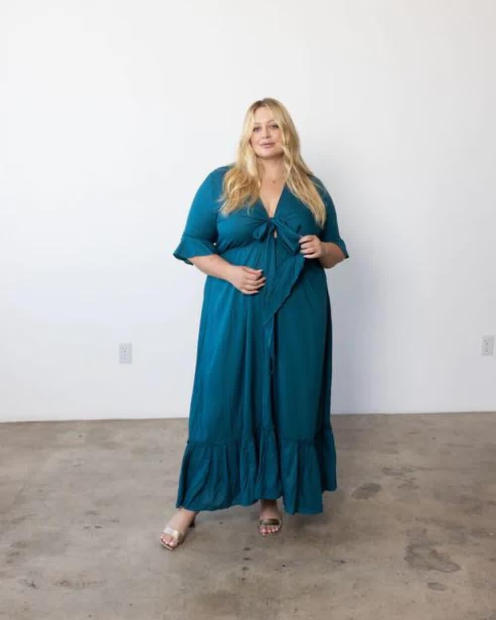 Turquoise maxi dress plus size hotsell
