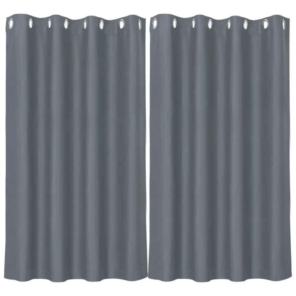 PiccoCasa- Solid Blackout Darkening Thermal Insulated Curtain 2 Panels 52 x 63 Inch