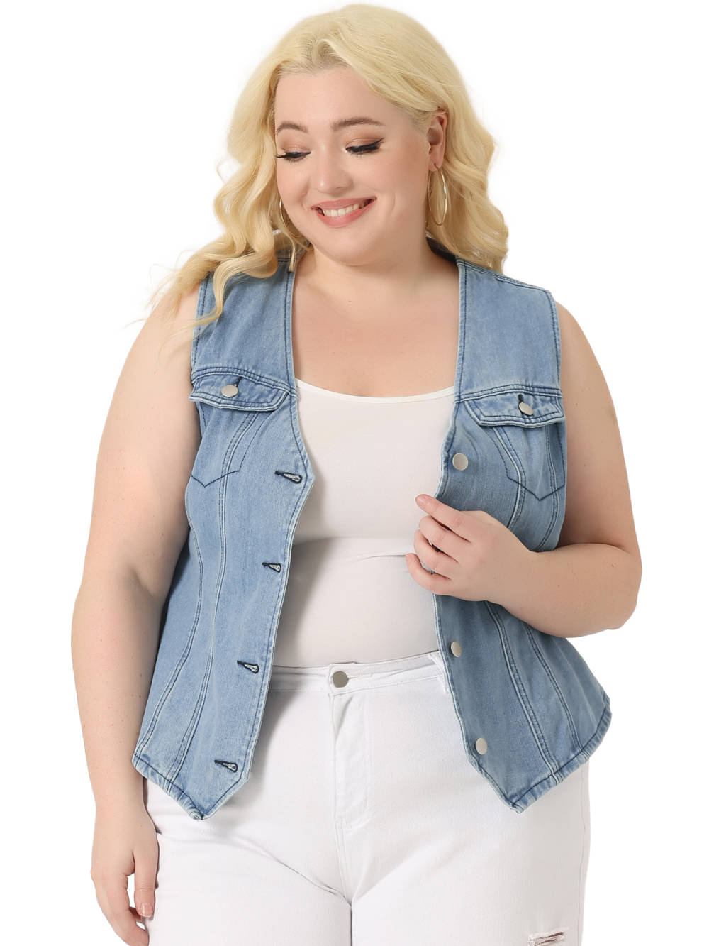 Jean sleeveless vest hotsell