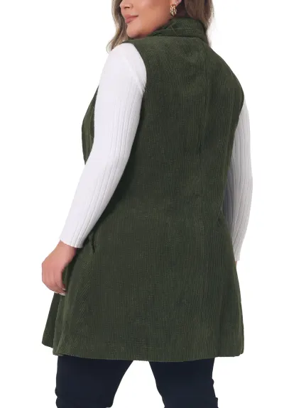 Agnes Orinda - Single Breasted Corduroy Vest Jacket