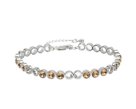 Golden Shadow Crystal Circular Linked Bracelet made with Quality Austrian Crystals - MICALLA