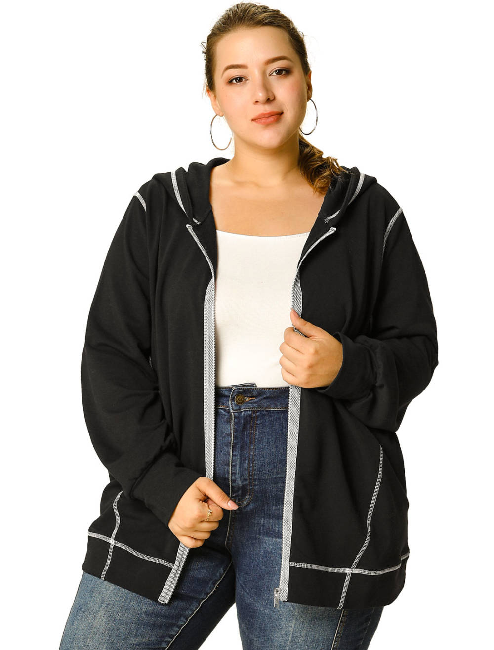 Agnes Orinda ZipUp Hoodies Jacket with Pockets Penningtons