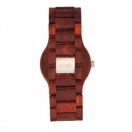 Earth Wood - Montre-bracelet Bonsai avec jour/date - Rouge