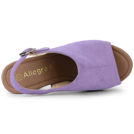 Allegra K- Slingback Platform Black Chunky Heel Sandals
